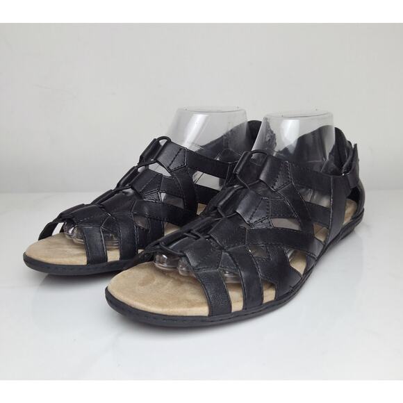 Earth Origins Belle Bridget Shoes Leather Sandals Size 10M Black - Picture 5 of 10
